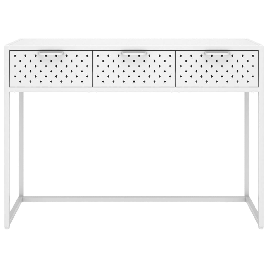 Table console Blanc 106x35x75 cm Acier