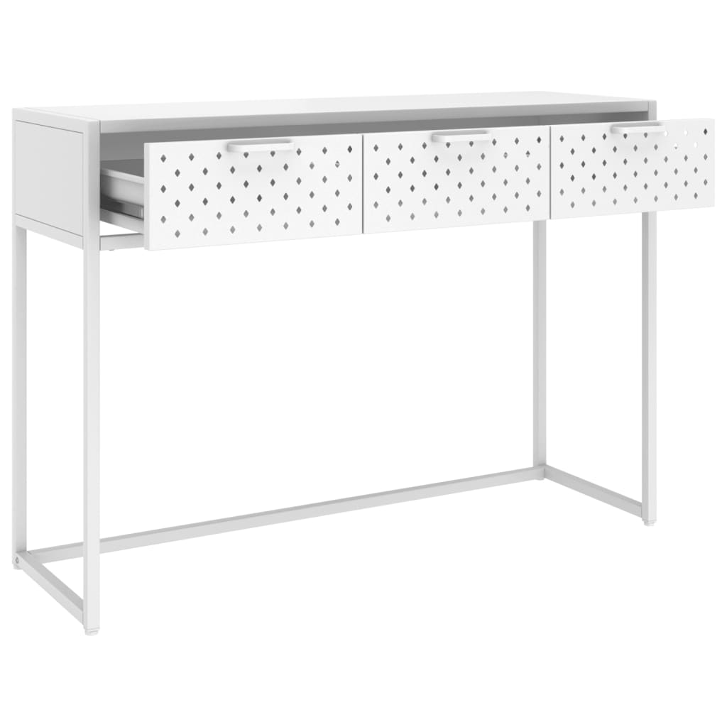 Table console Blanc 106x35x75 cm Acier