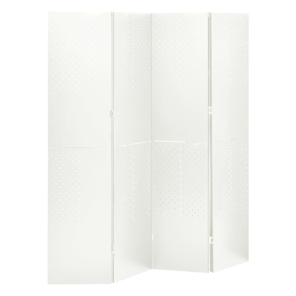 Cloison de séparation 4 panneaux Blanc 160x180 cm Acier - XIOS