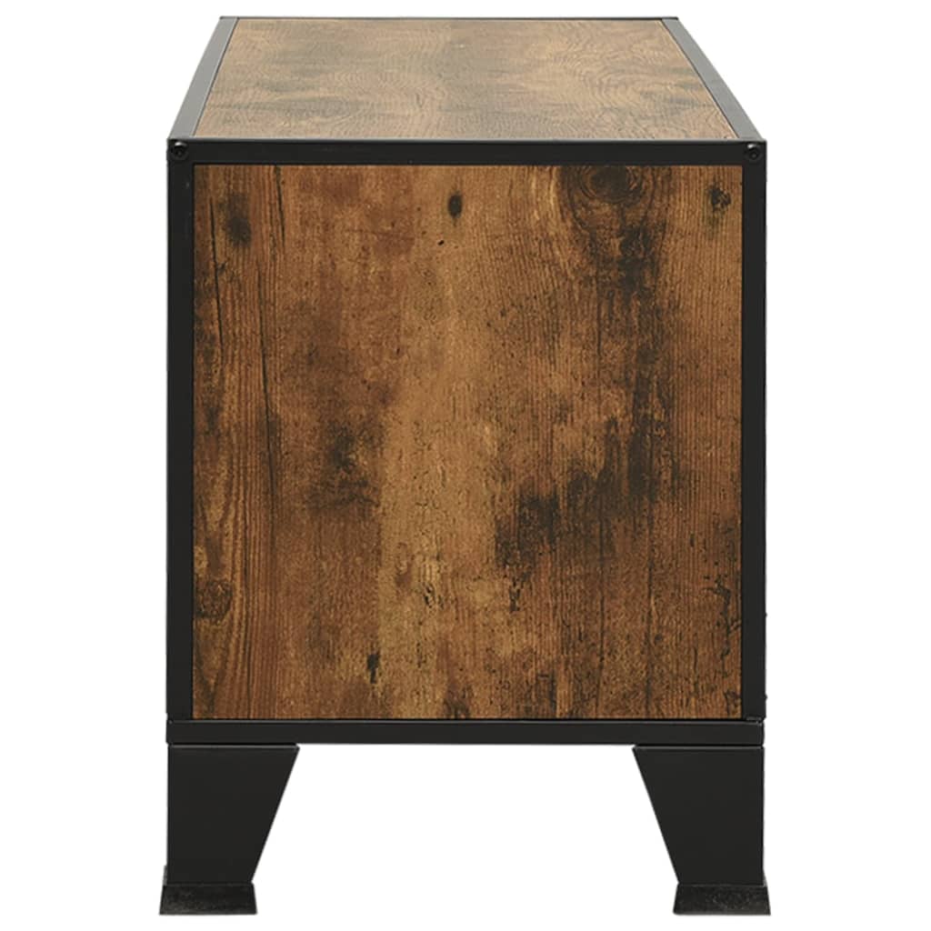 Meuble TV Marron rustique 105x36x47 cm Métal et MDF - XIOS