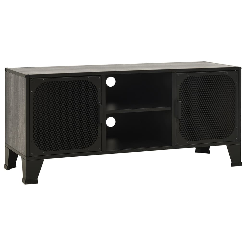 Meuble TV Gris 105x36x47 cm Métal et MDF - XIOS