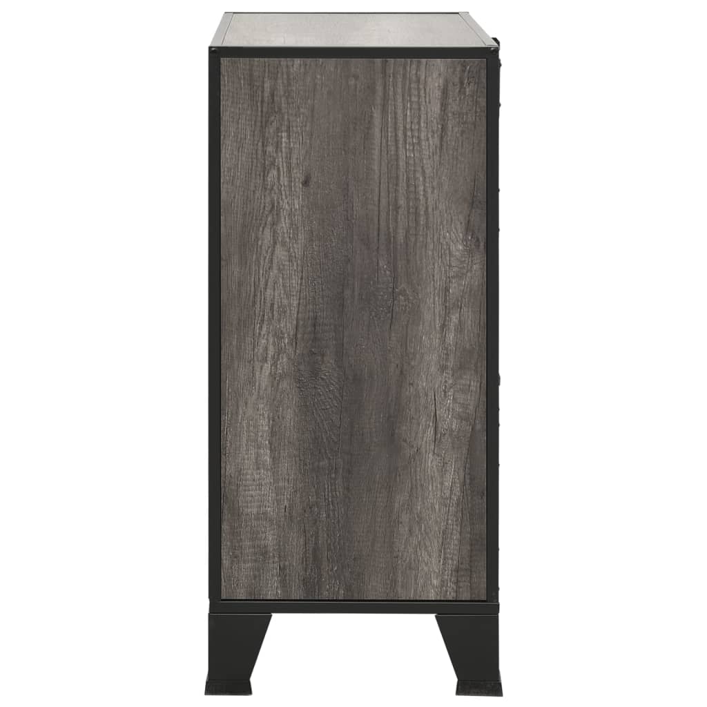 Armoire de rangement Gris 72x36x82 cm Métal et MDF