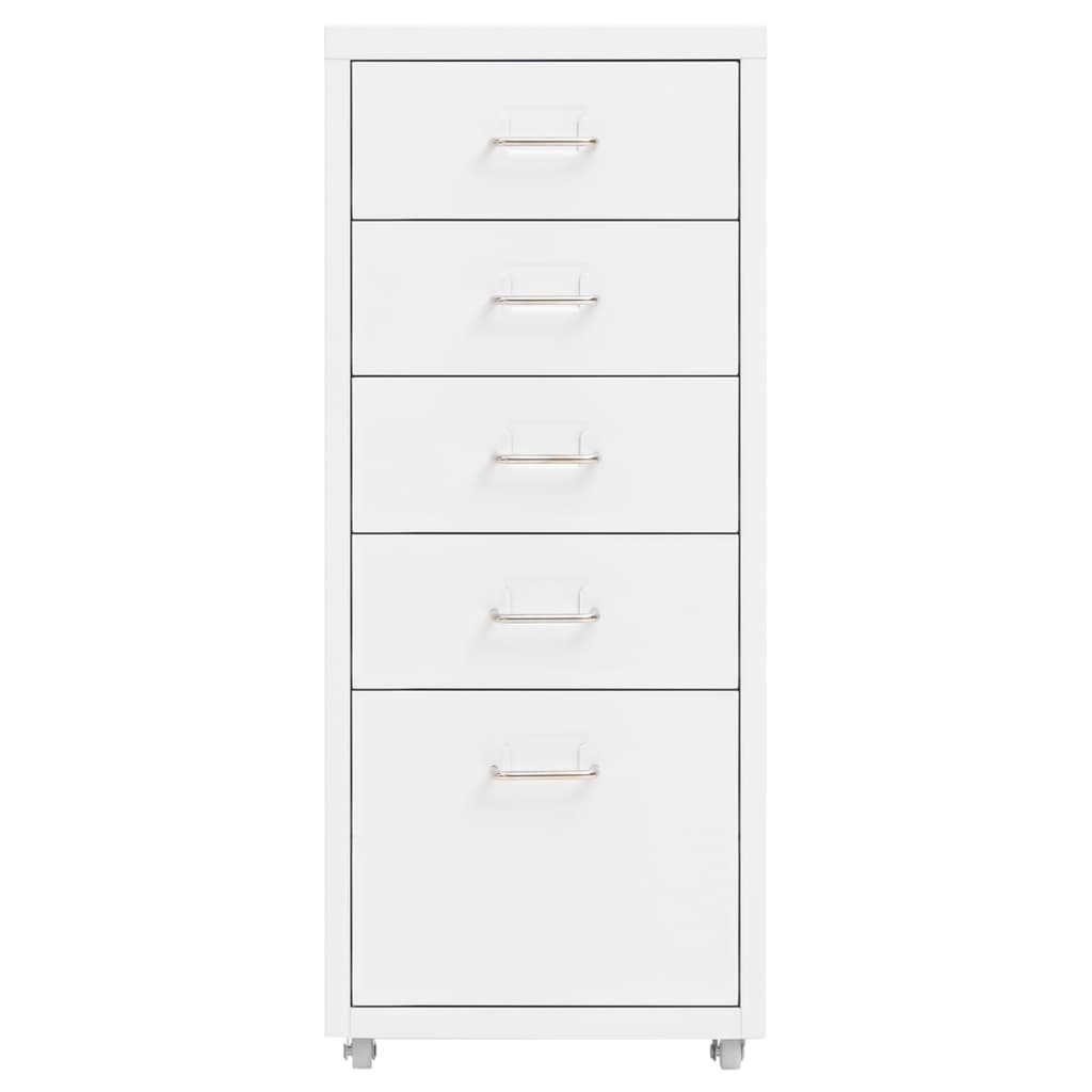 Classeur mobile Blanc 28x41x69 cm Métal Classeur à tiroirs vidaXL