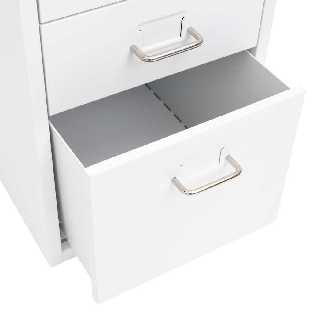 Classeur mobile Blanc 28x41x69 cm Métal Classeur à tiroirs vidaXL