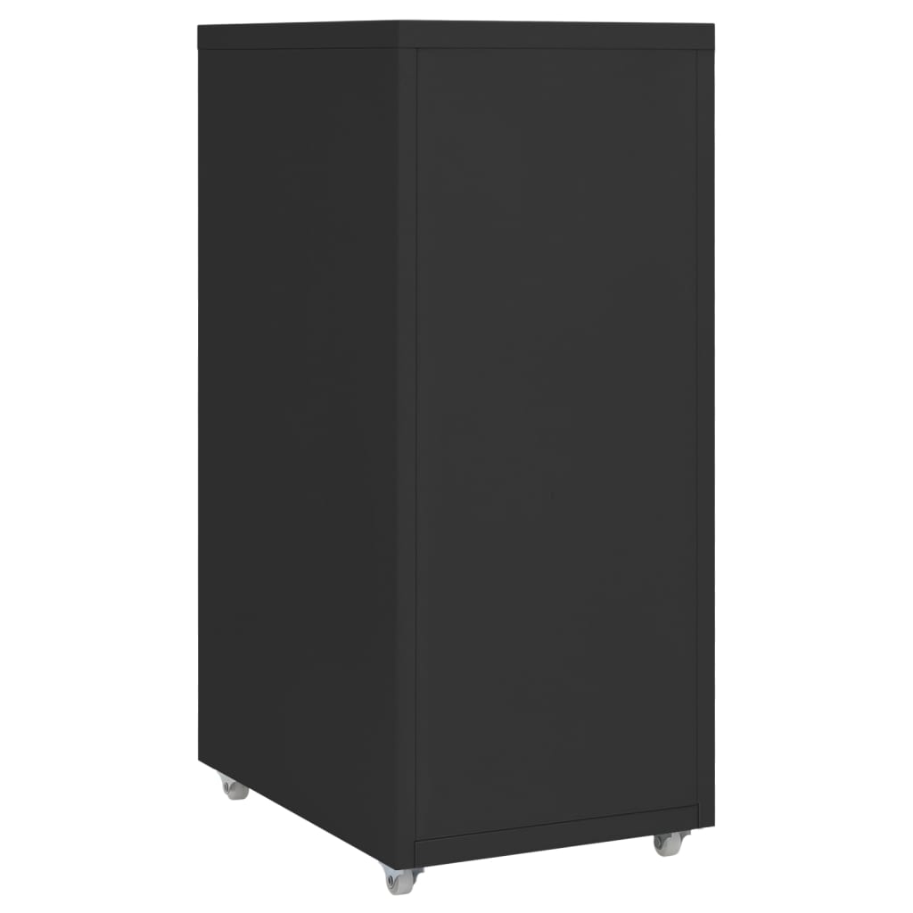 Classeur mobile Noir 28x41x69 cm Métal Classeur à tiroirs vidaXL