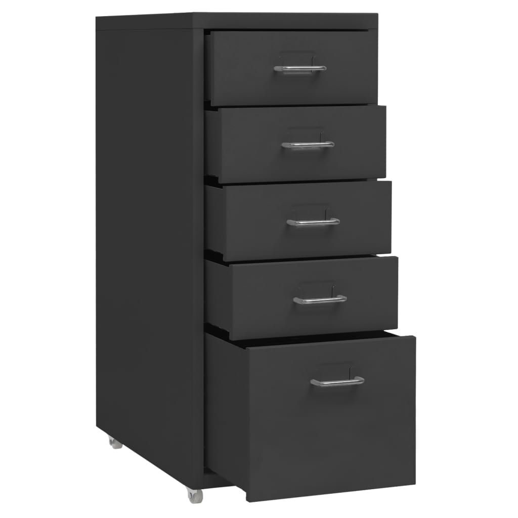 Classeur mobile Anthracite 28x41x69 cm Métal Classeur à tiroirs vidaXL
