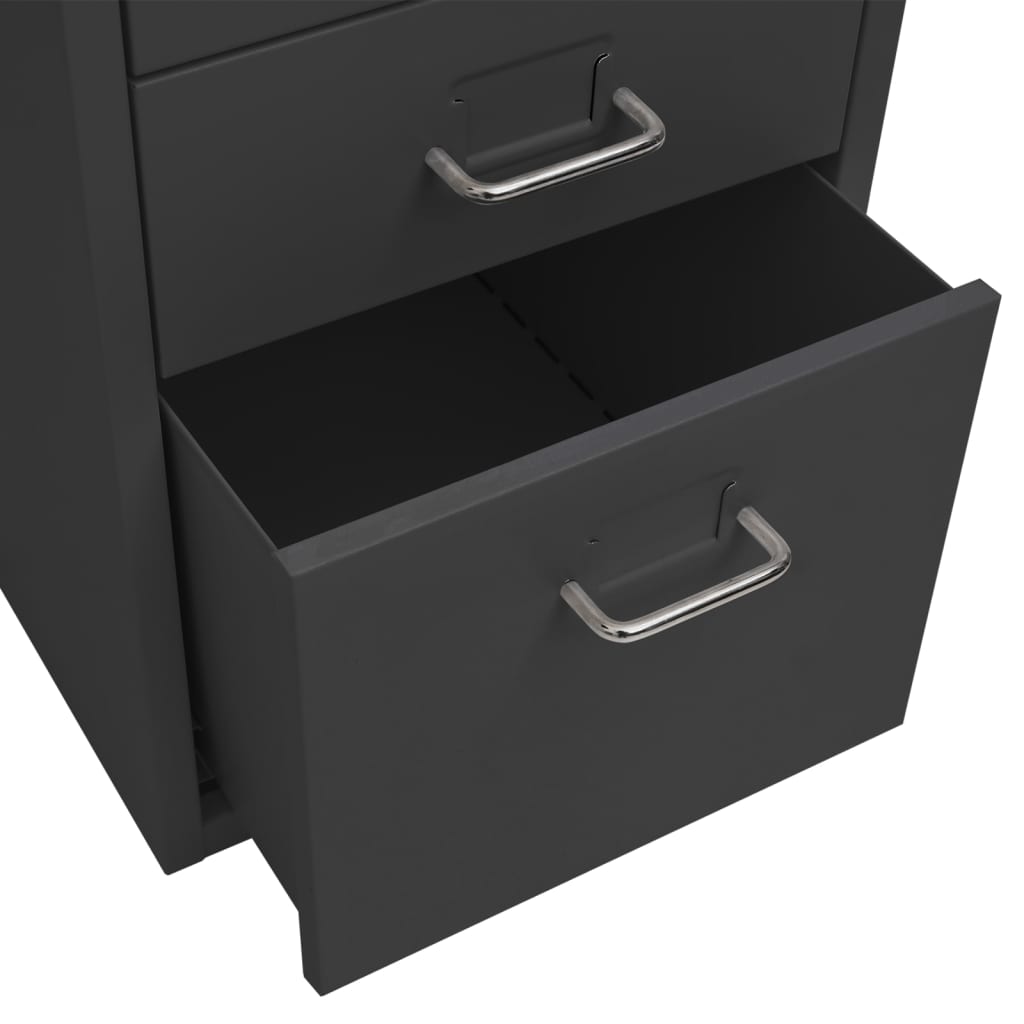 Classeur mobile Anthracite 28x41x69 cm Métal Classeur à tiroirs vidaXL