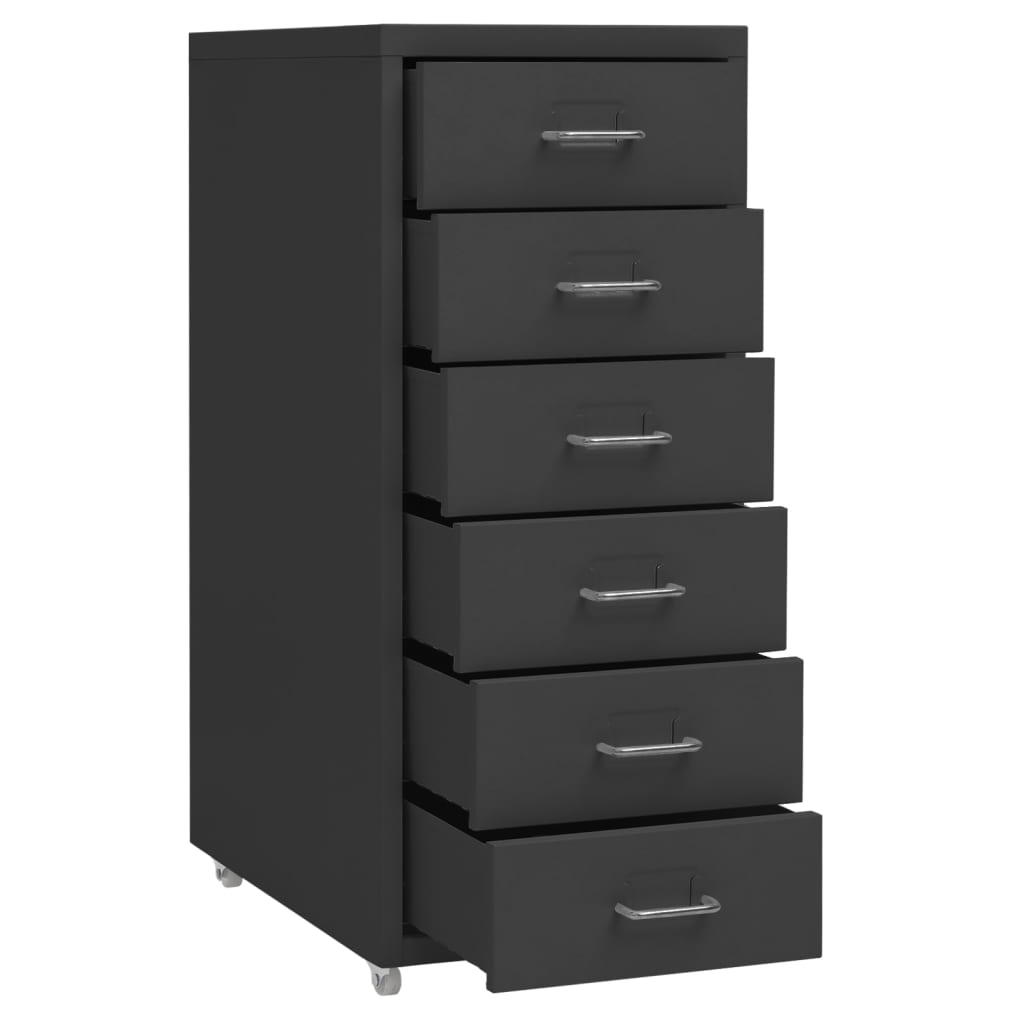 Classeur mobile Anthracite 28x41x69 cm Métal Classeur à tiroirs vidaXL