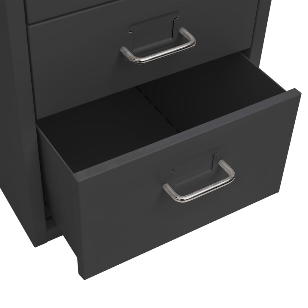 Classeur mobile Anthracite 28x41x69 cm Métal Classeur à tiroirs vidaXL