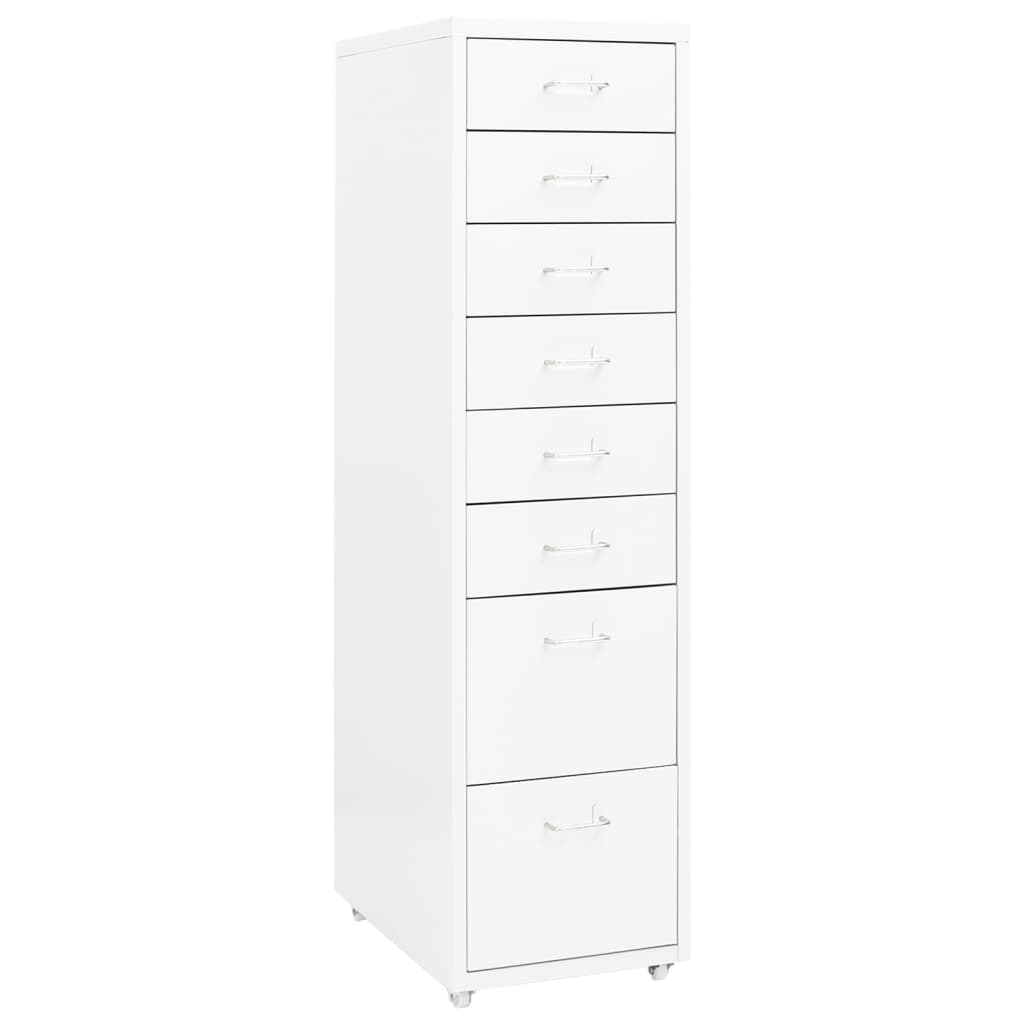 Classeur mobile Blanc 28x41x109 cm Métal Classeur à tiroirs vidaXL