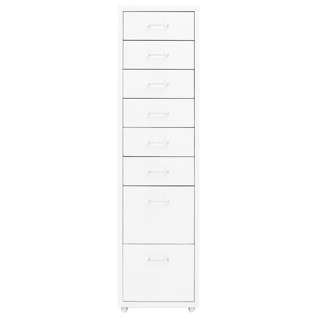 Classeur mobile Blanc 28x41x109 cm Métal Classeur à tiroirs vidaXL