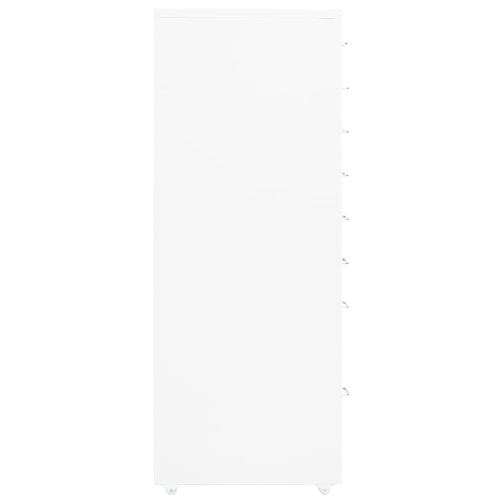 Classeur mobile Blanc 28x41x109 cm Métal Classeur à tiroirs vidaXL