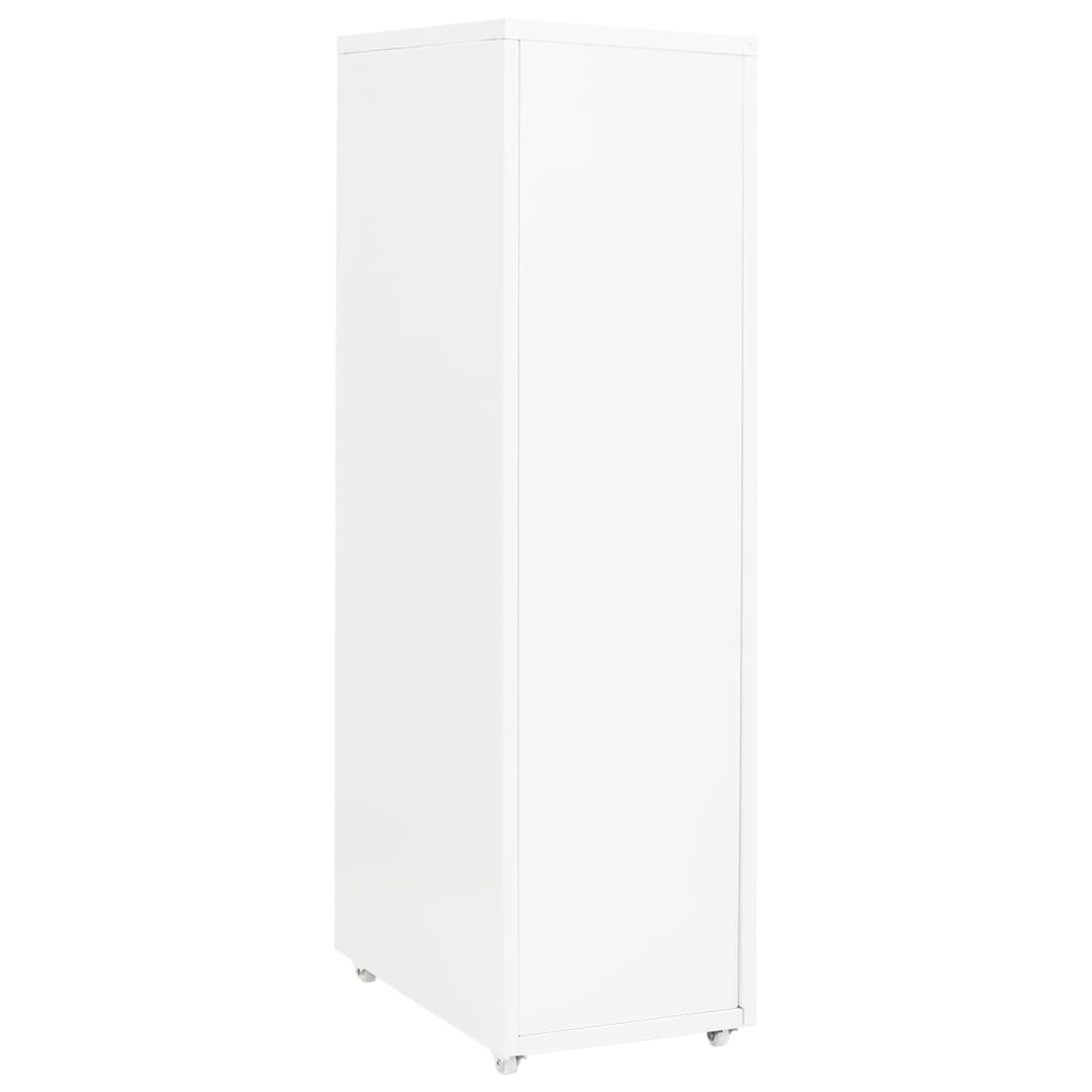 Classeur mobile Blanc 28x41x109 cm Métal Classeur à tiroirs vidaXL
