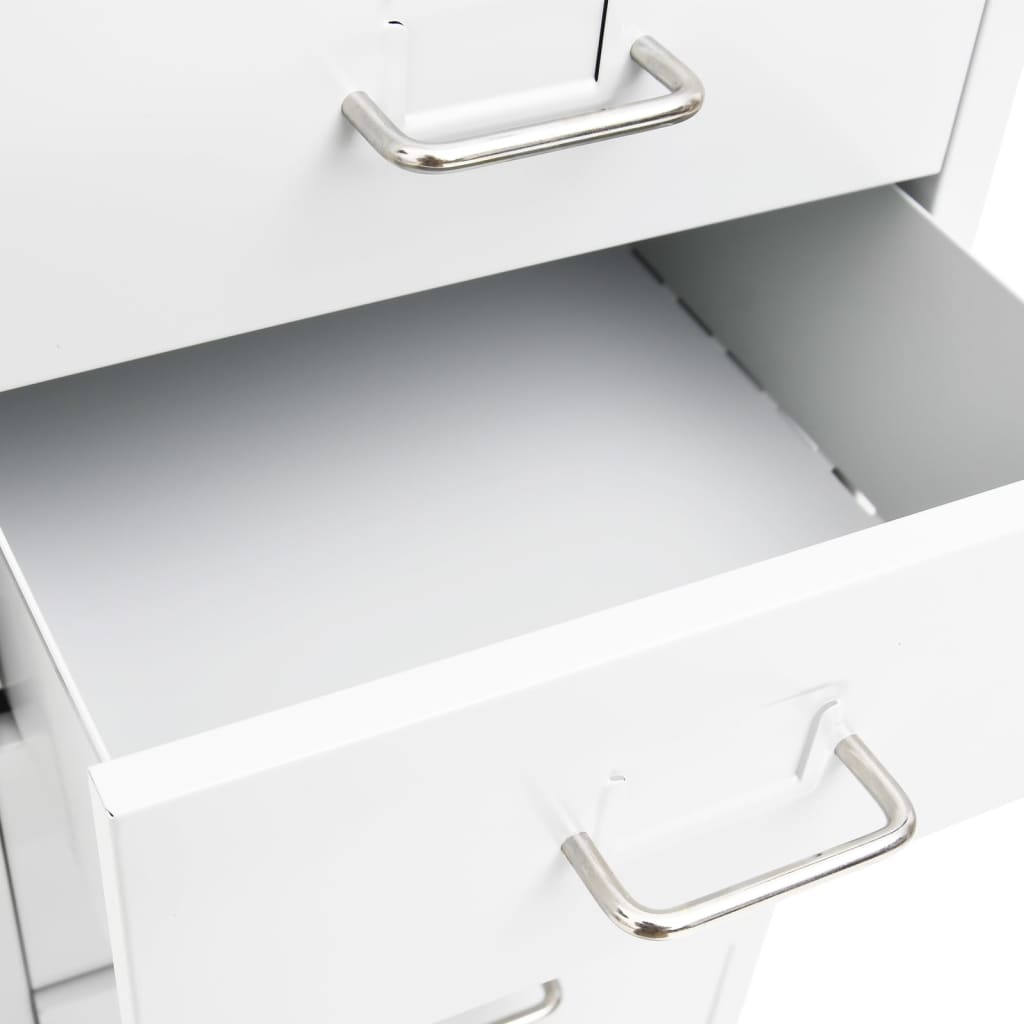Classeur mobile Blanc 28x41x109 cm Métal Classeur à tiroirs vidaXL