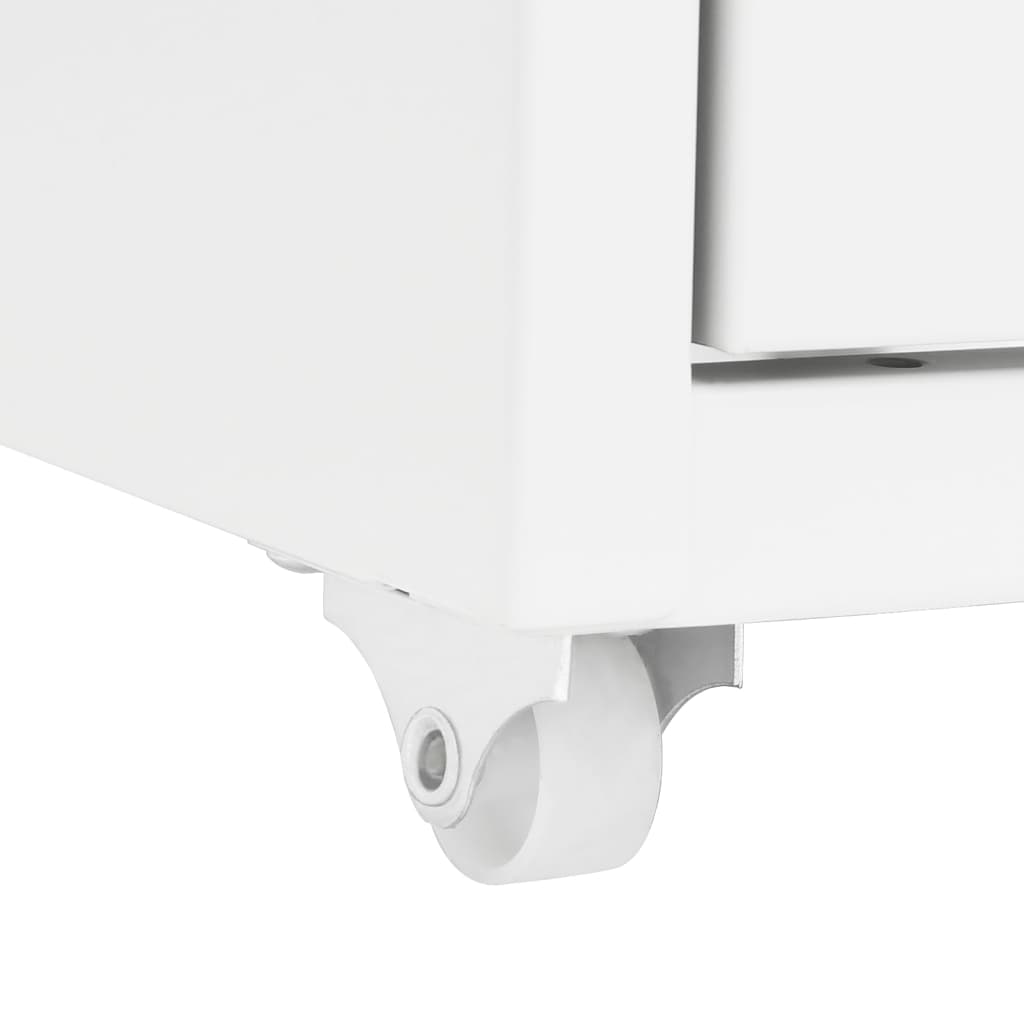 Classeur mobile Blanc 28x41x109 cm Métal Classeur à tiroirs vidaXL