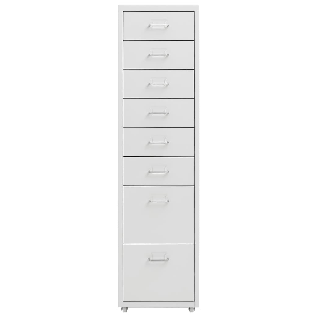 Classeur mobile Gris 28x41x109 cm Métal Classeur à tiroirs vidaXL