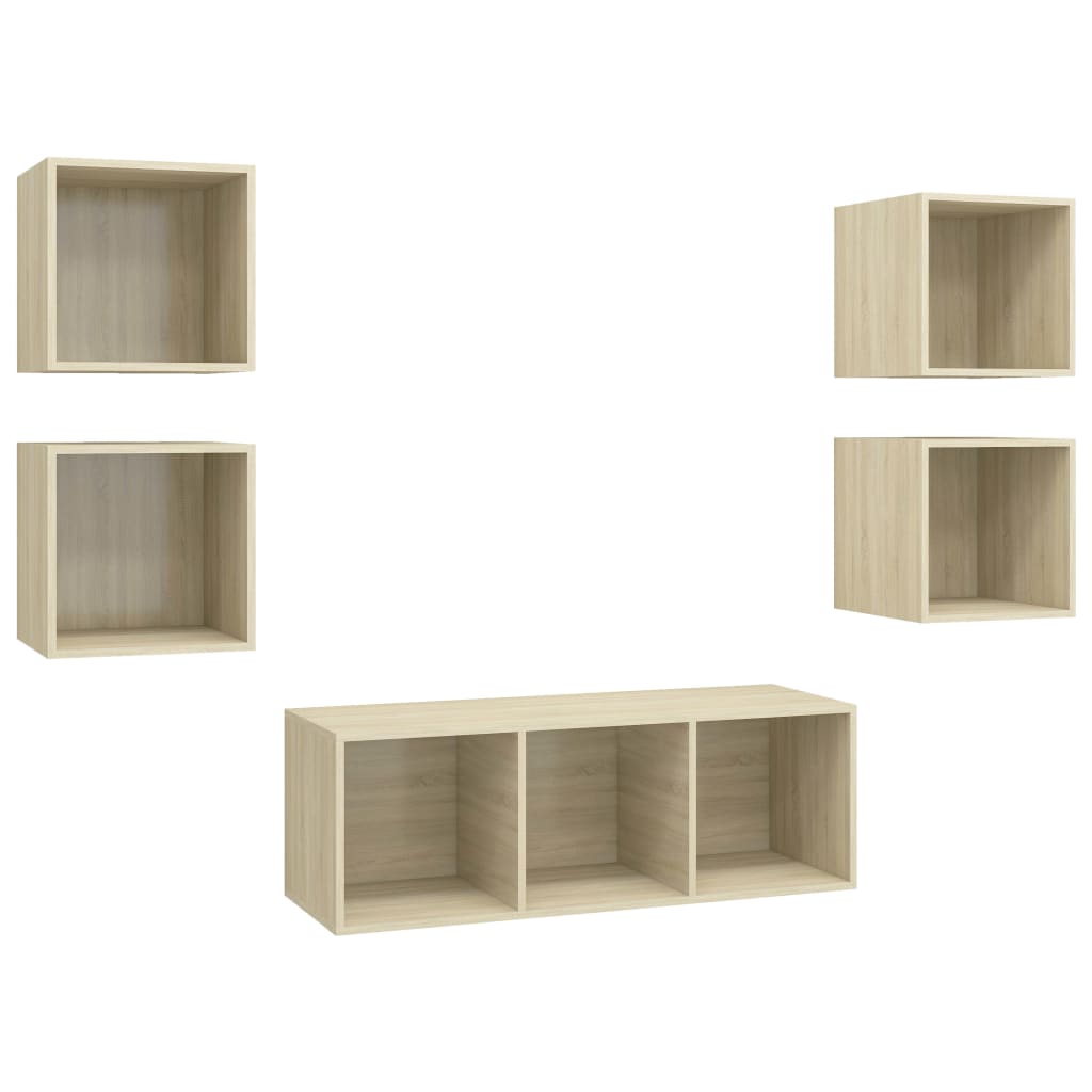 Ensemble de meubles TV 5 pcs Chêne sonoma Bois d'ingénierie - XIOS