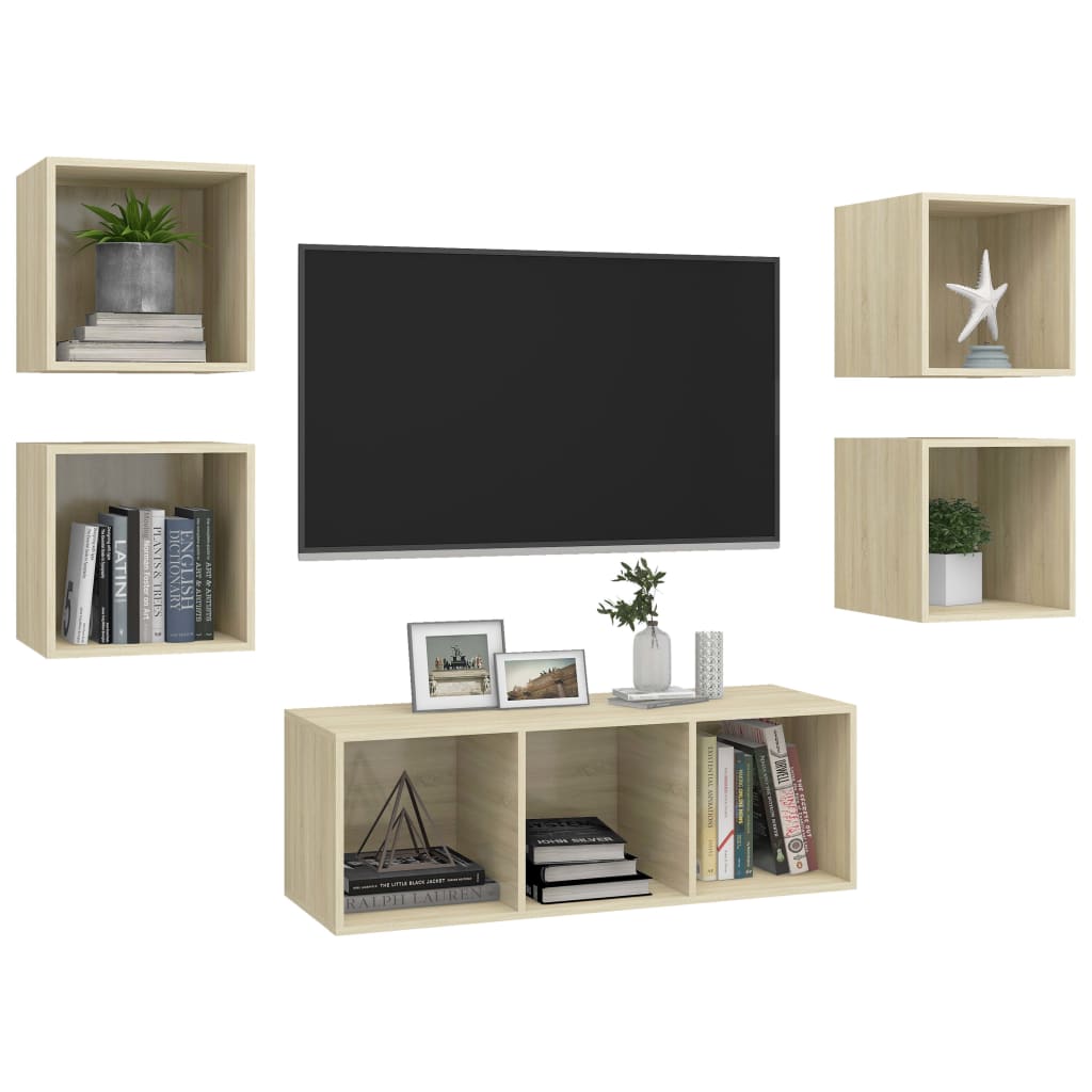 Ensemble de meubles TV 5 pcs Chêne sonoma Bois d'ingénierie - XIOS