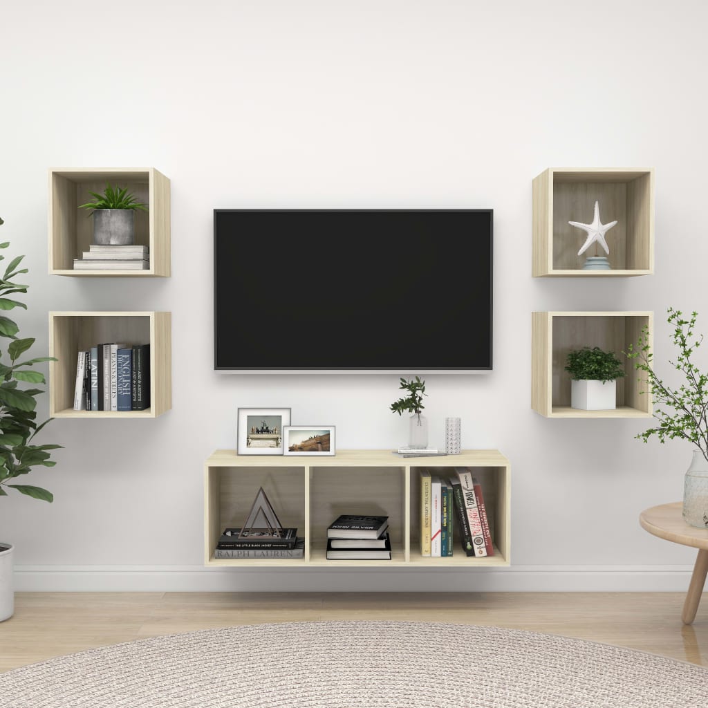 Ensemble de meubles TV 5 pcs Chêne sonoma Bois d'ingénierie - XIOS