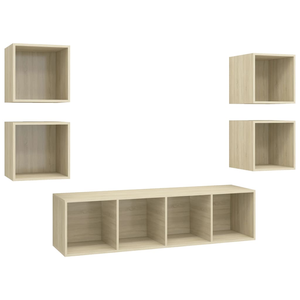 Ensemble de meubles TV 5 pcs Chêne sonoma Bois d'ingénierie - XIOS