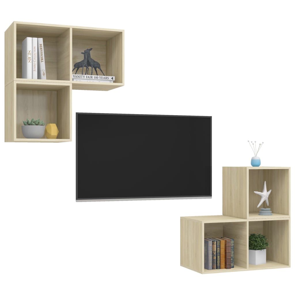 Ensemble de meubles TV 4 pcs Chêne sonoma Bois d'ingénierie - XIOS