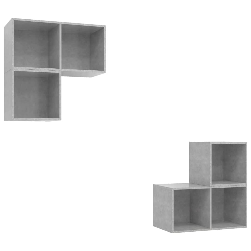 Ensemble de meubles TV 4 pcs Gris béton Bois d'ingénierie - XIOS
