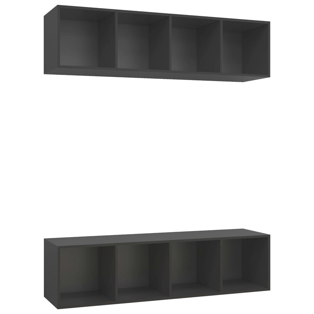Meubles TV muraux 2 pcs Gris Bois d'ingénierie Meubles TV vidaXL   