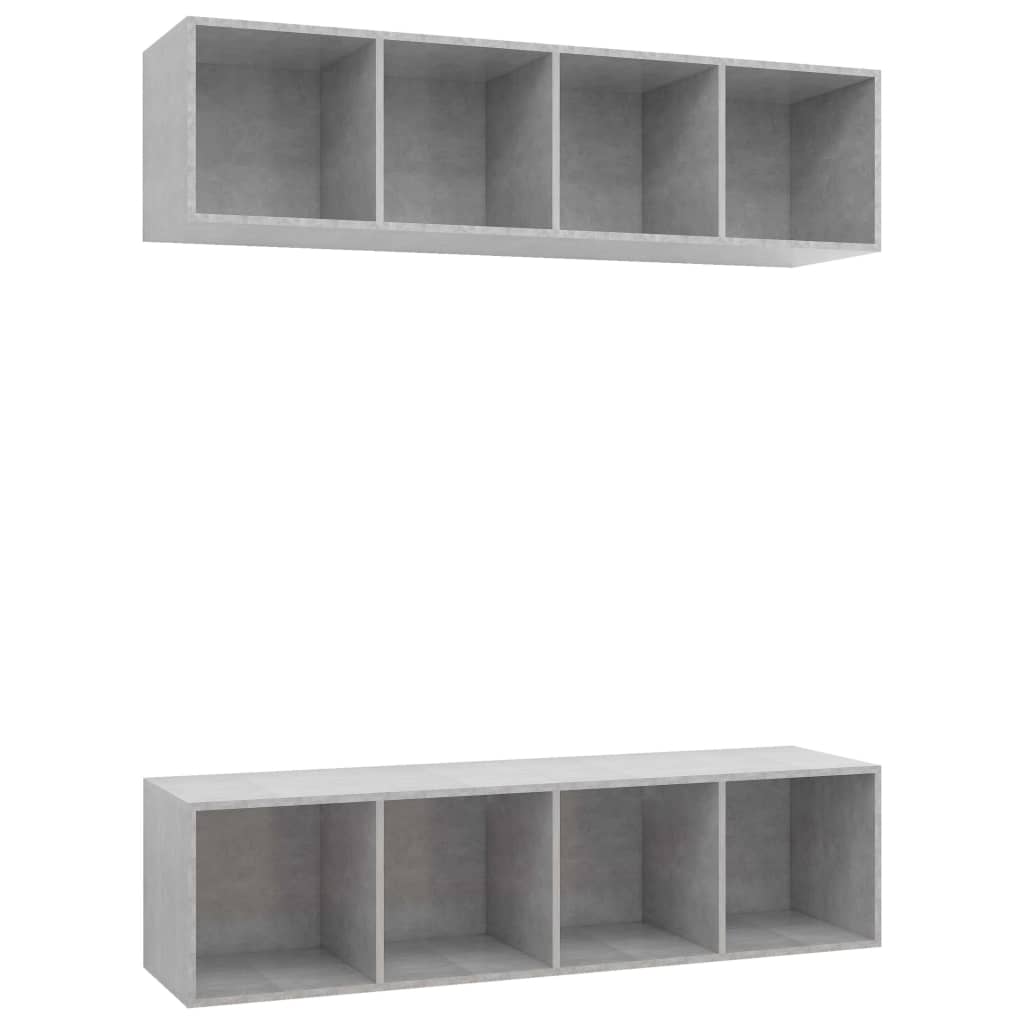 Meubles TV muraux 2 pcs Gris béton Bois d'ingénierie - XIOS