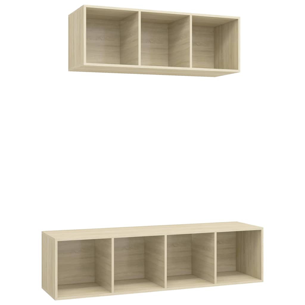 Ensemble de meubles TV 2 pcs Chêne sonoma Bois d'ingénierie Meubles TV vidaXL