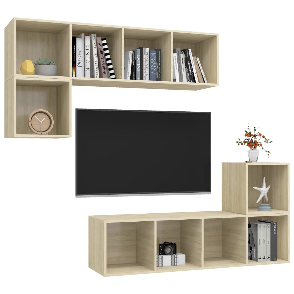 Ensemble de meubles TV 4 pcs Chêne sonoma Bois d'ingénierie - XIOS