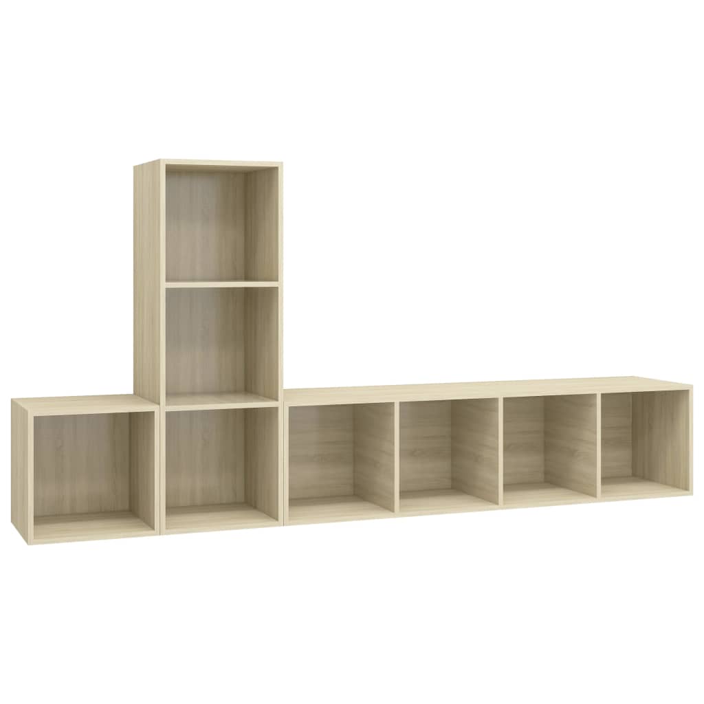 Ensemble de meuble TV 3 pcs Chêne sonoma Bois d'ingénierie Meubles TV vidaXL