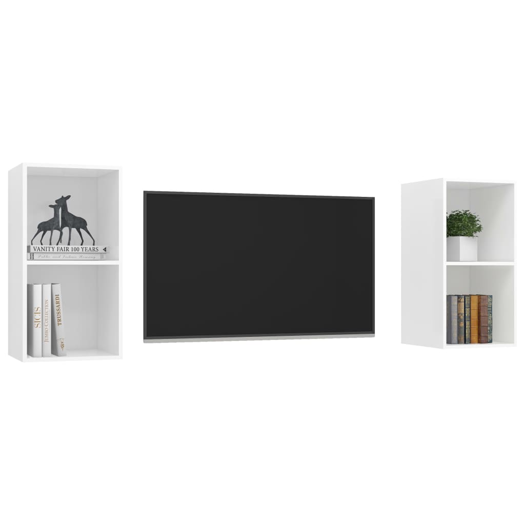 Meubles TV muraux 2 pcs Blanc Bois d'ingénierie - XIOS