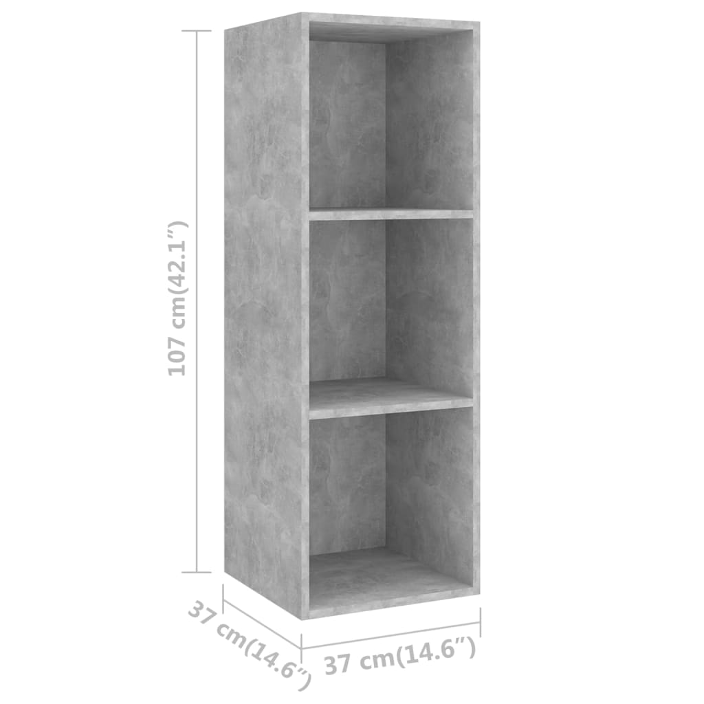 Meubles TV muraux 2 pcs Gris béton Bois d'ingénierie Meubles TV vidaXL