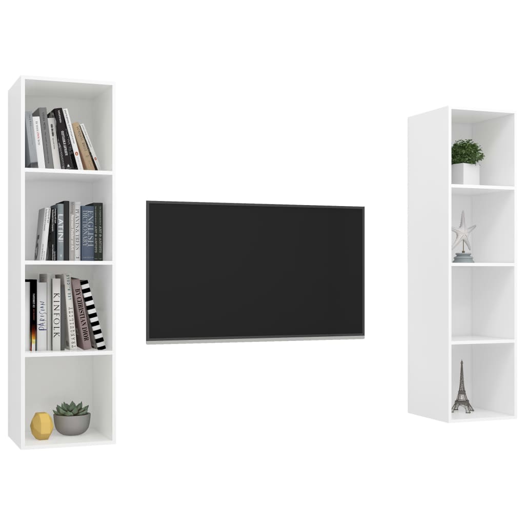 Meubles TV muraux 2 pcs Blanc Bois d'ingénierie - XIOS