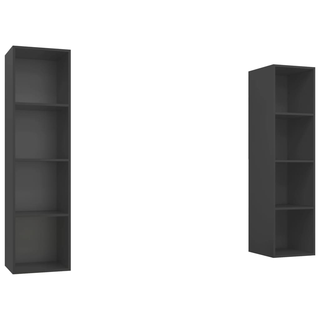 Meubles TV muraux 2 pcs Gris Bois d'ingénierie Meubles TV vidaXL   