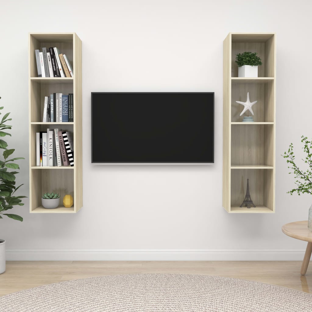 Meubles TV muraux 2 pcs Chêne sonoma Bois d'ingénierie - XIOS