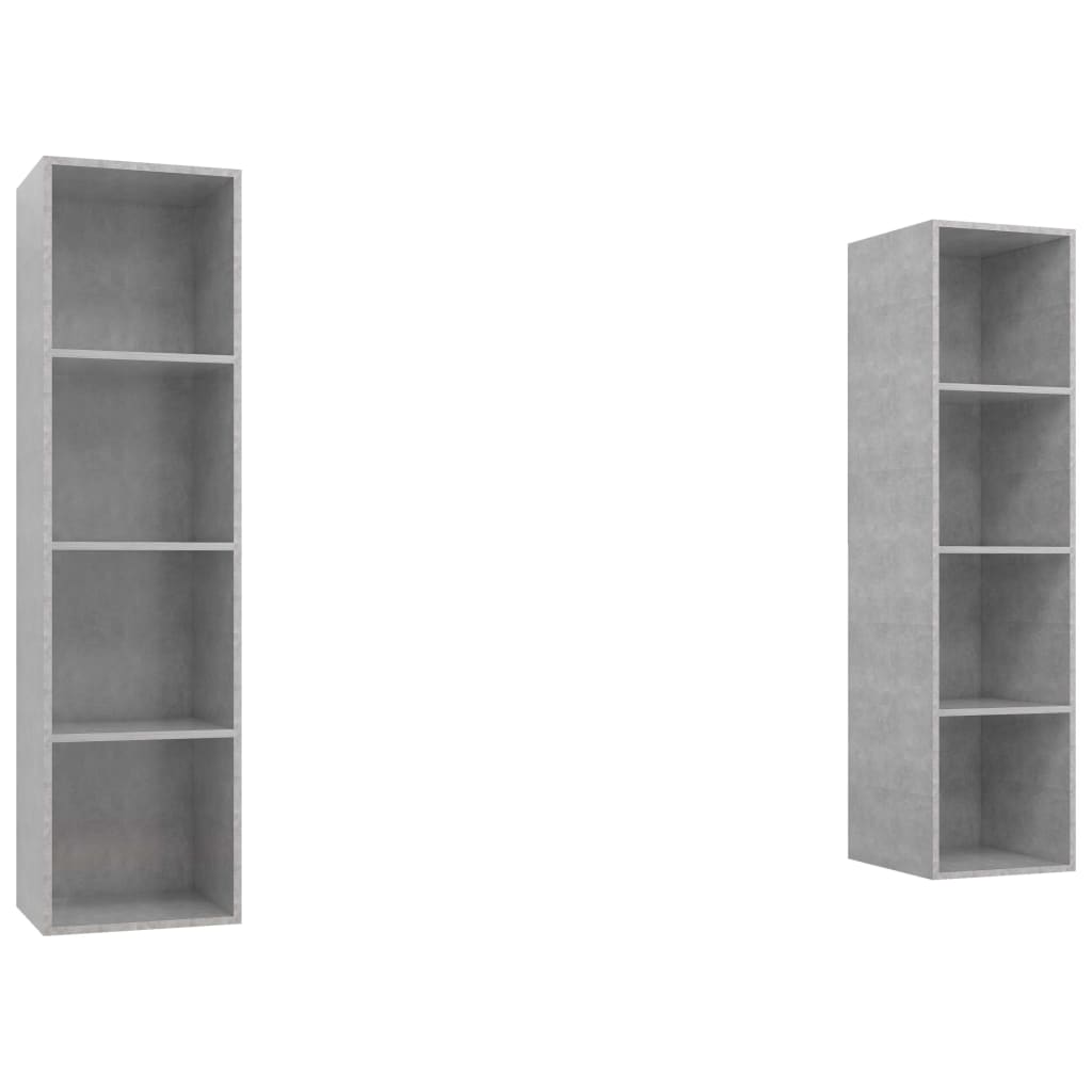 Meubles TV muraux 2 pcs Gris béton Bois d'ingénierie - XIOS
