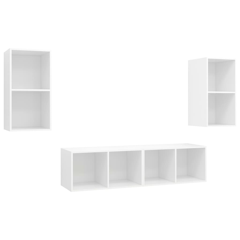 Meubles TV muraux 4 pcs Blanc Bois d'ingénierie - XIOS