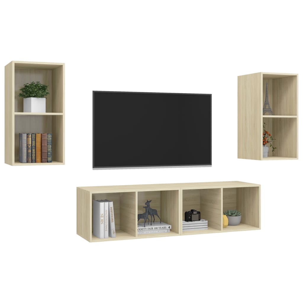 Meubles TV muraux 4 pcs Chêne sonoma Bois d'ingénierie - XIOS