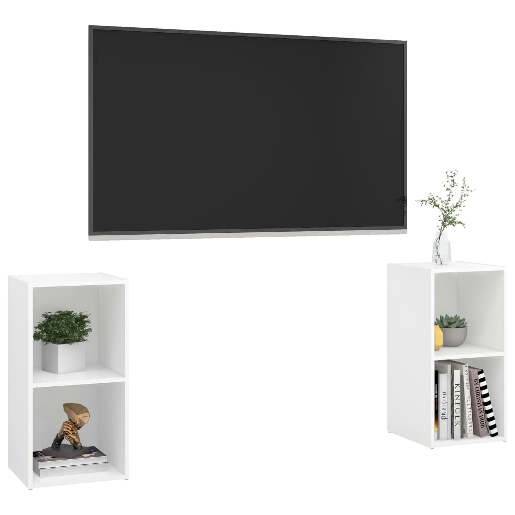 Meubles TV 2 pcs Blanc 72x35x36,5 cm Bois d'ingénierie - XIOS