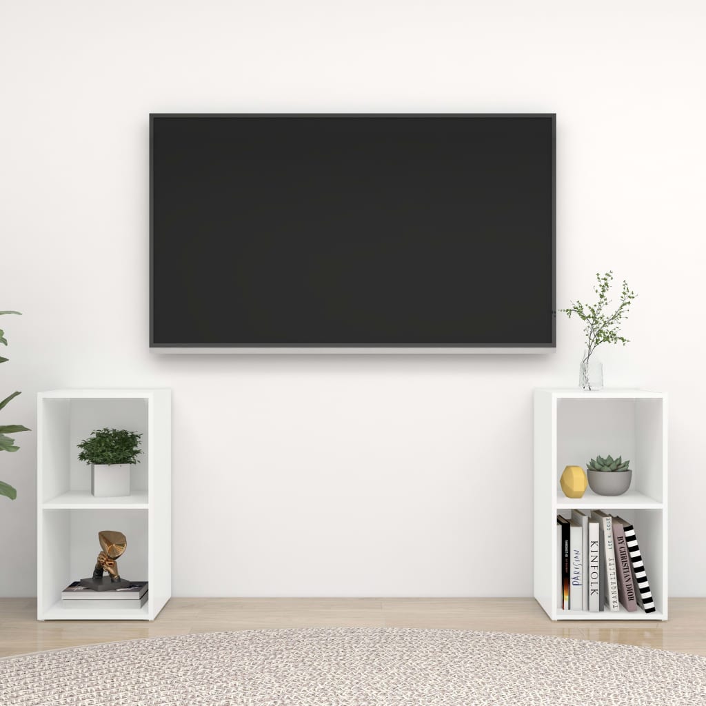 Meubles TV 2 pcs Blanc 72x35x36,5 cm Bois d'ingénierie - XIOS