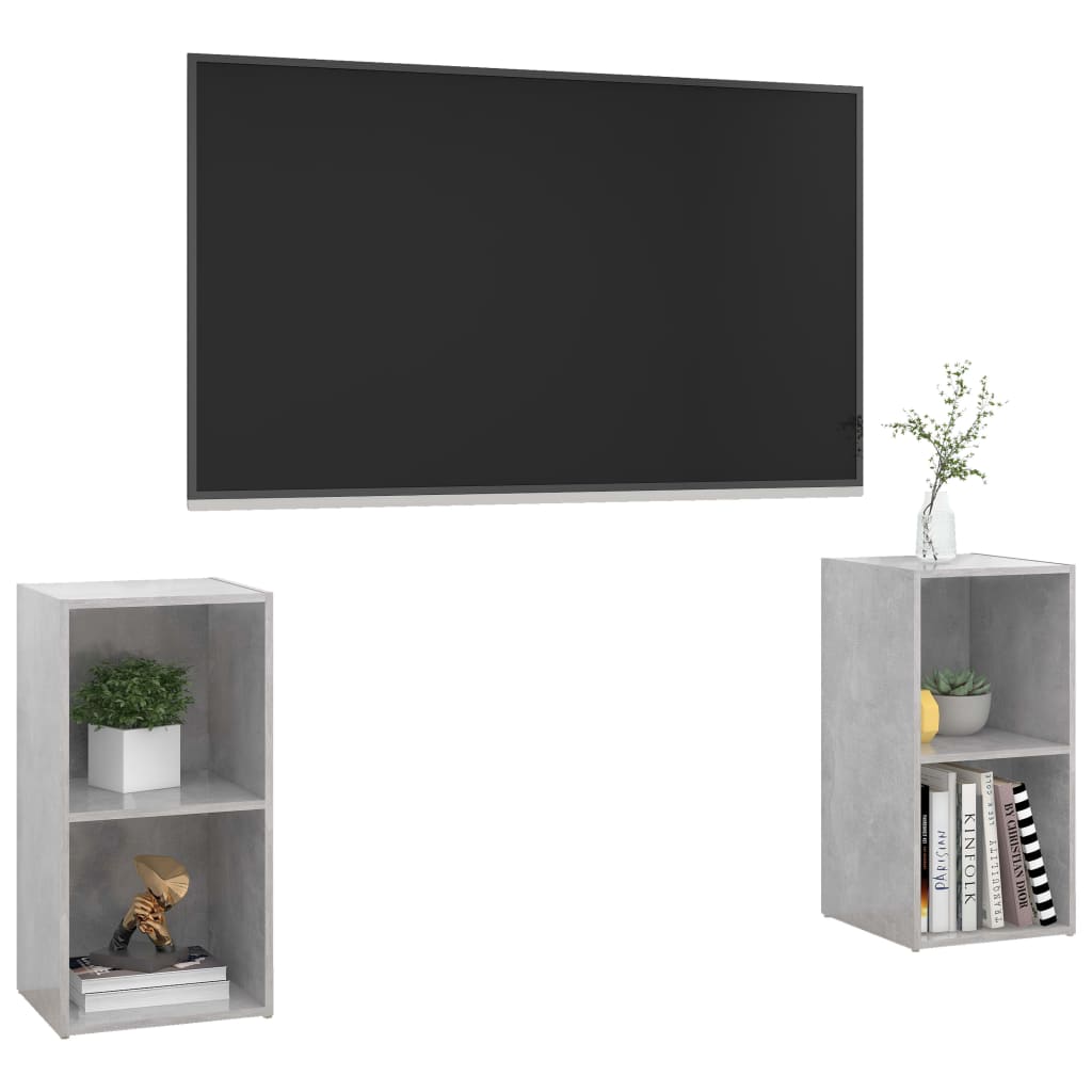 Meubles TV 2 pcs Gris béton 72x35x36,5 cm Bois d'ingénierie - XIOS