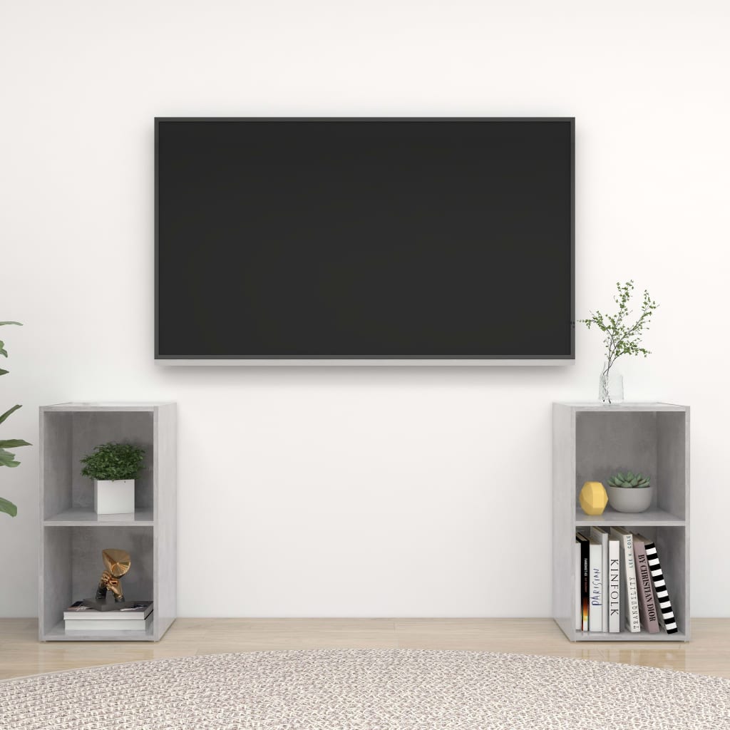 Meubles TV 2 pcs Gris béton 72x35x36,5 cm Bois d'ingénierie - XIOS