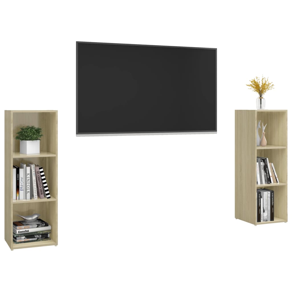 Meubles TV 2 pcs Chêne sonoma 107x35x37 cm Bois d'ingénierie - XIOS