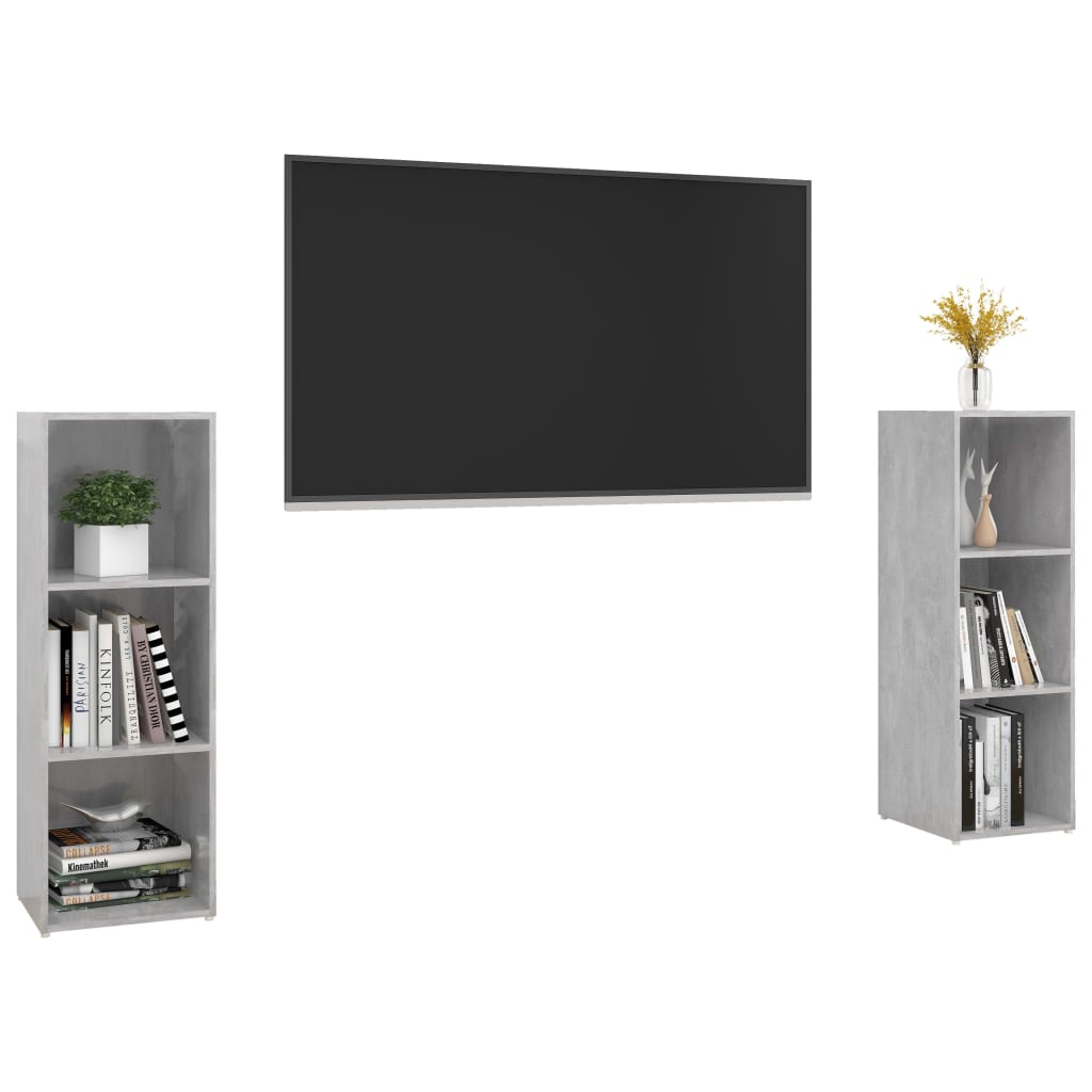 Meubles TV 2 pcs Gris béton 107x35x37 cm Bois d'ingénierie - XIOS