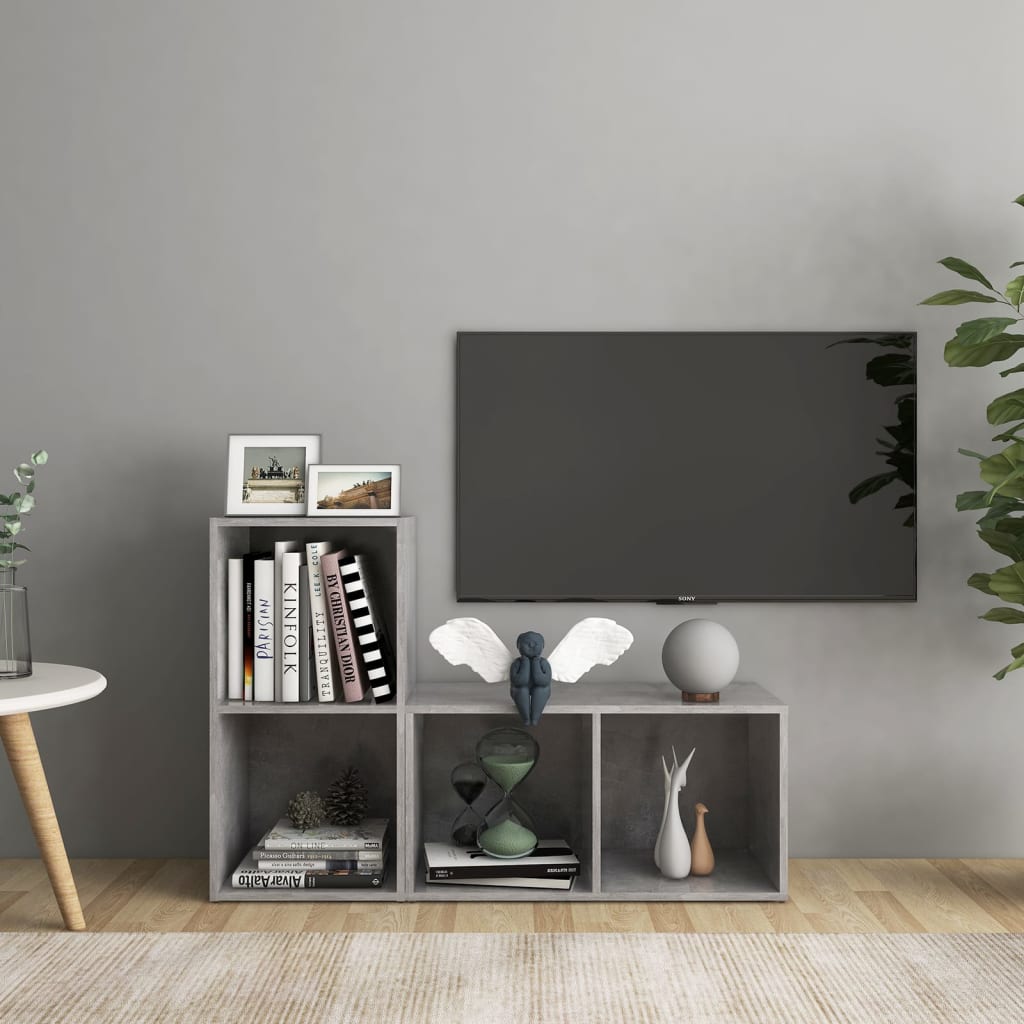 Meubles TV 2 pcs Gris béton 72x35x36,5 cm Bois d'ingénierie - XIOS