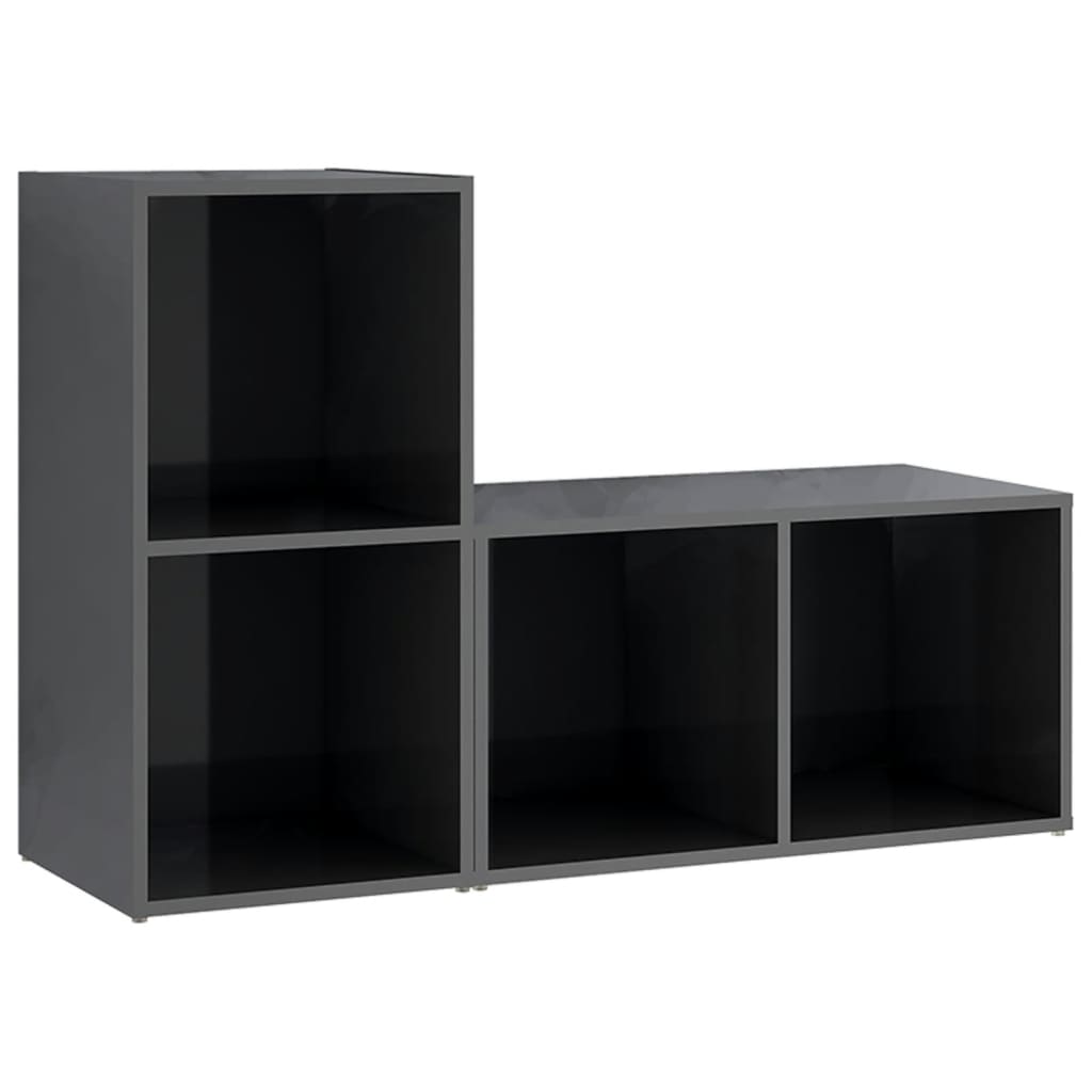 Meubles TV 2 pcs Gris brillant 72x35x36,5 cm Bois d'ingénierie - XIOS