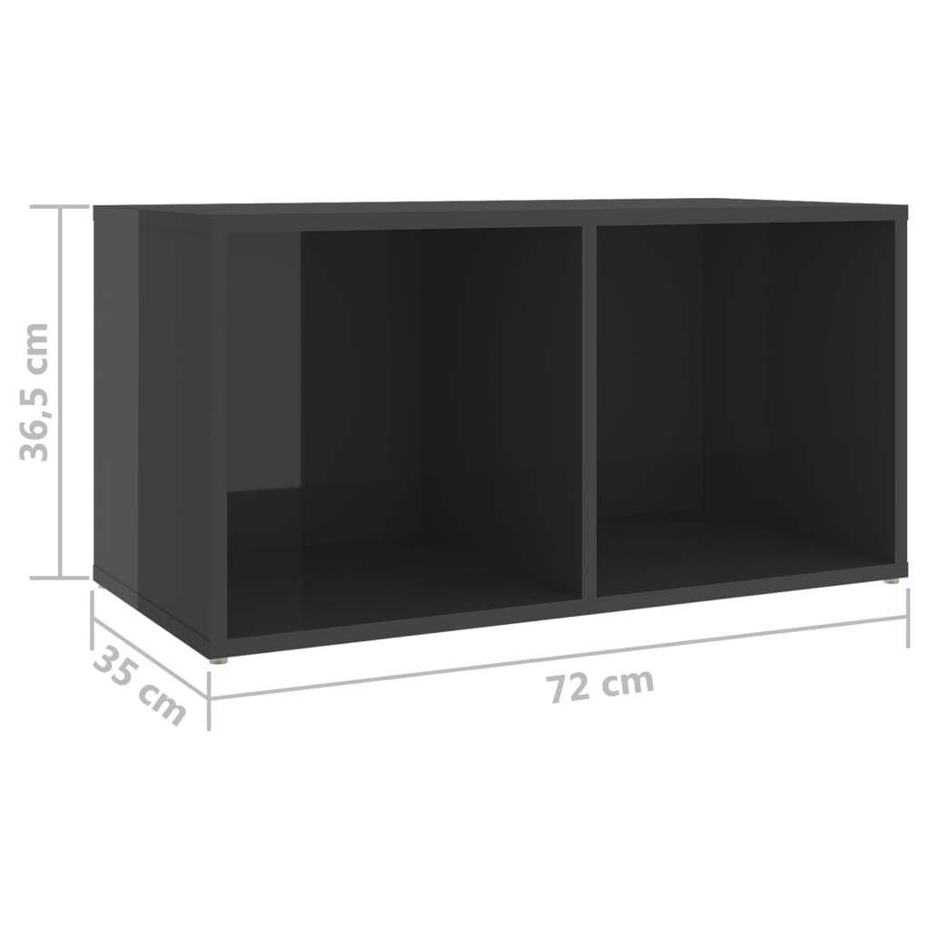 Meubles TV 2 pcs Gris brillant 72x35x36,5 cm Bois d'ingénierie - XIOS
