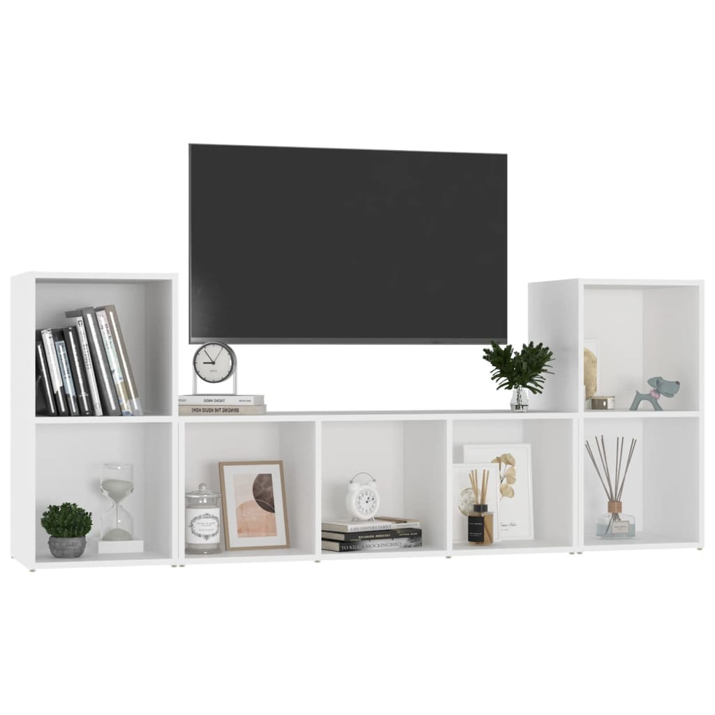 Ensemble de meubles TV 3 pcs Blanc Bois d'ingénierie - XIOS