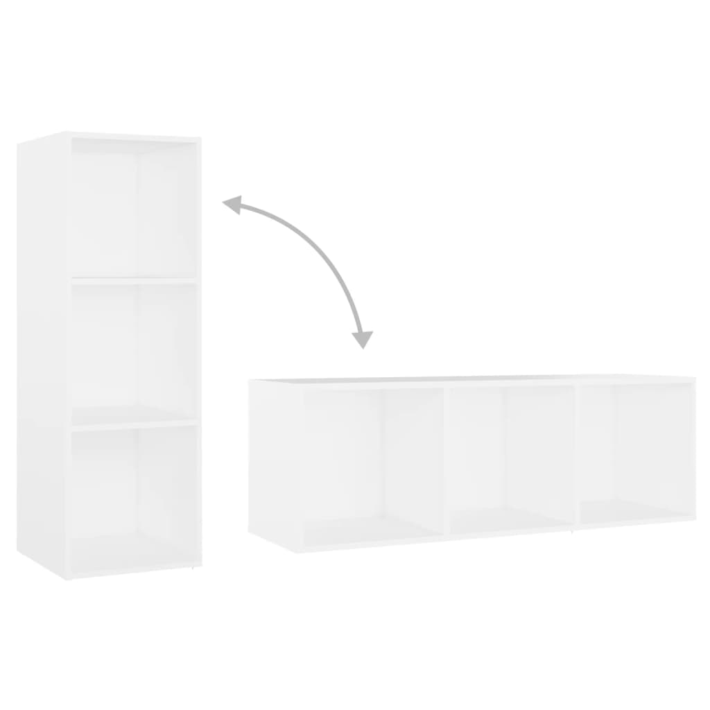 Meubles TV 4 pcs Blanc 107x35x37 cm Bois d'ingénierie - XIOS